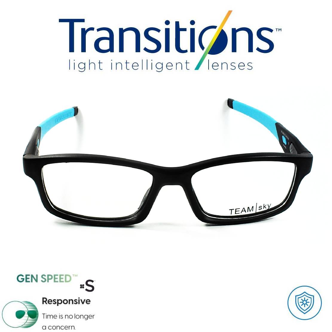 Gafas Sky American Sport Black + TRANSITIONS© GEN S® Anti/Blue Pro Formula Máximo+/- 2.00 SPEED©