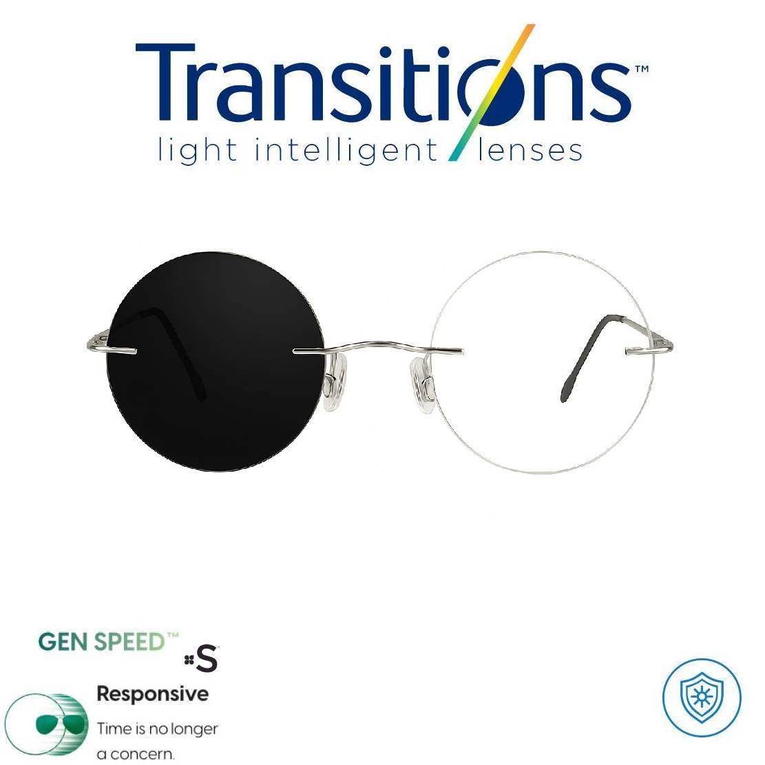 Gafas Óptica JOBS TITANIUM + TRANSITIONS© GEN S® Anti/Blue Pro Formula Máximo+/- 2.00 SPEED©