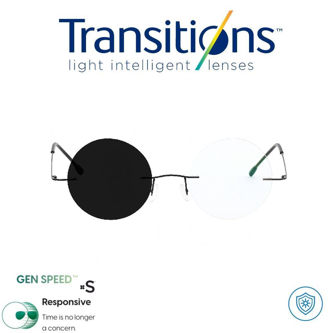 Gafas Óptica JOBS TITANIUM + TRANSITIONS© GEN S® Anti/Blue Pro Formula Máximo+/- 2.00 SPEED©