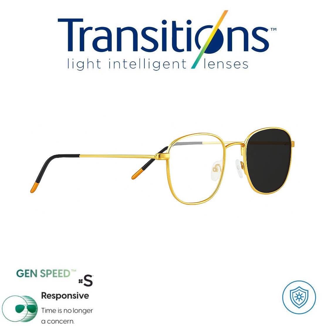 Gafas Óptica ATLANTIS + TRANSITIONS© GEN S® Anti/Blue Pro Formula Máximo+/- 2.00 SPEED©