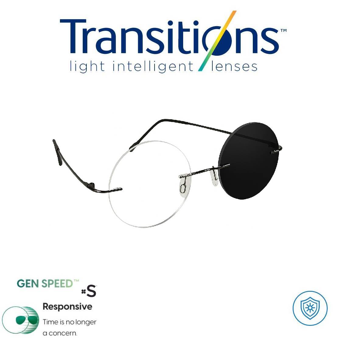 Gafas Óptica JOBS TITANIUM + TRANSITIONS© GEN S® Anti/Blue Pro Formula Máximo+/- 2.00 SPEED©