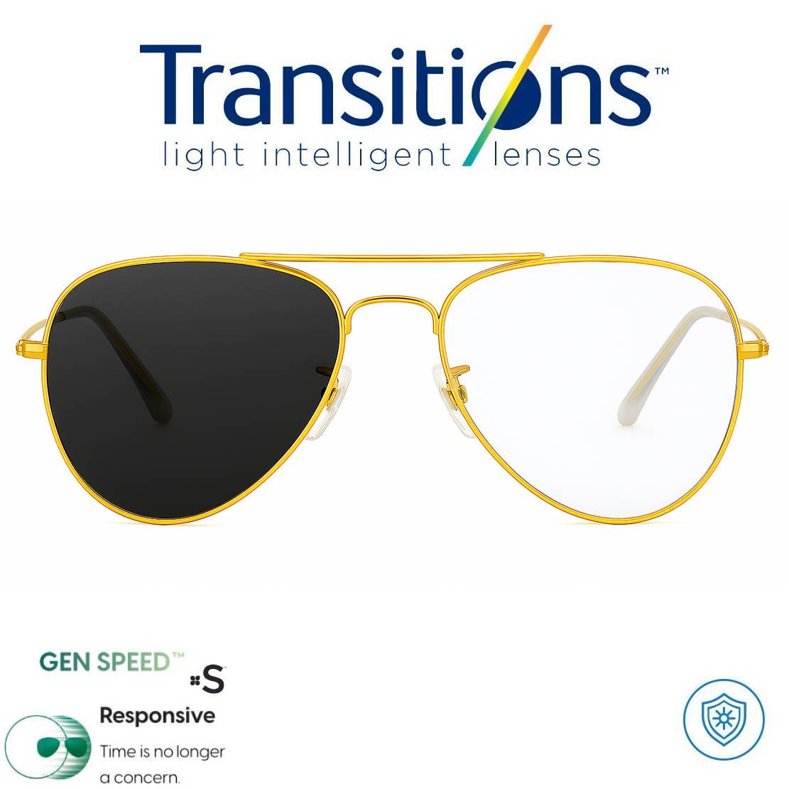 Gafas Óptica PILOT + TRANSITIONS© GEN S® Anti/Blue Pro Formula Máximo+/- 2.00 SPEED©