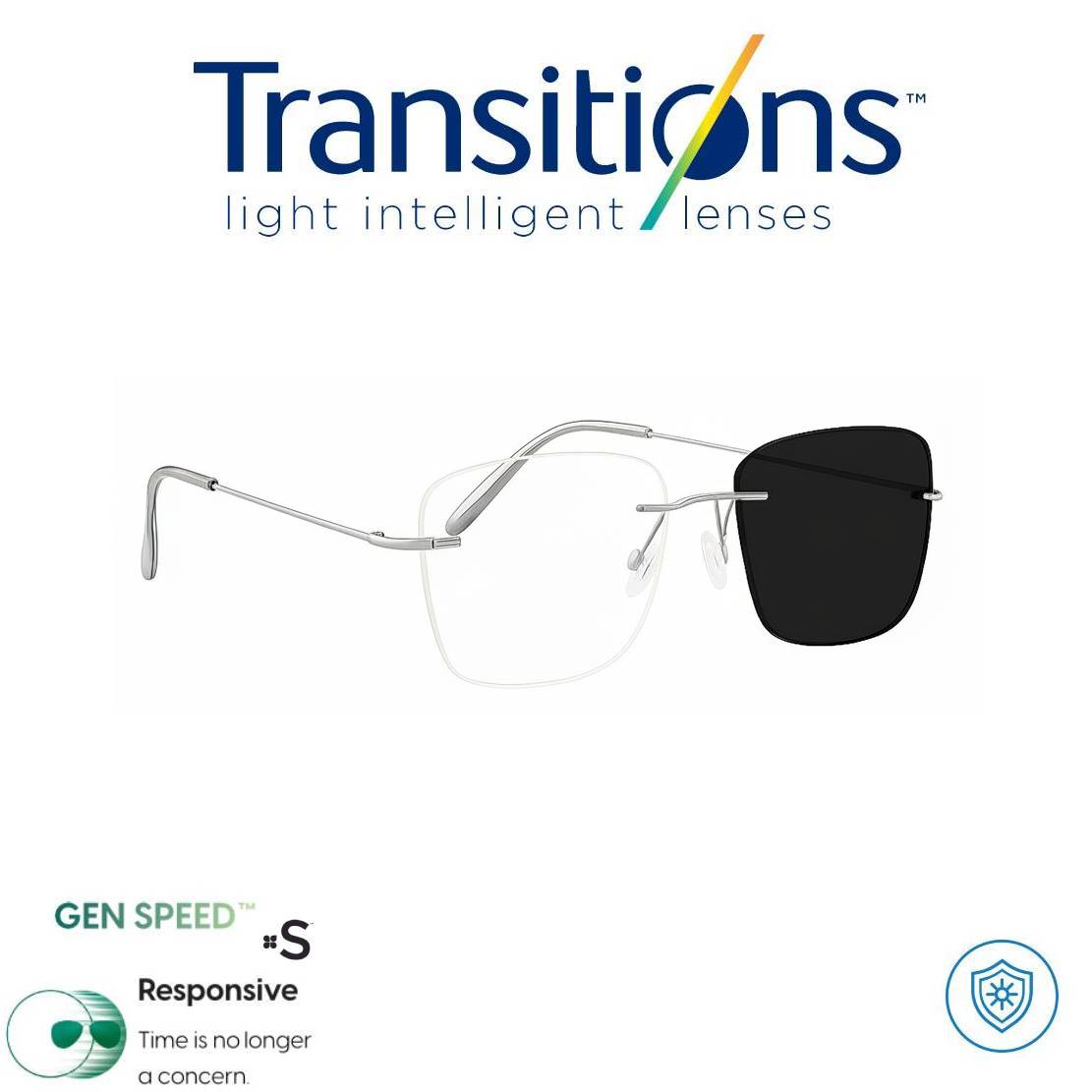 Gafas Óptica ICONIC TITANIUM + COLORS TRANSITIONS© GEN S® Anti/Blue Pro Formula Máximo+/- 2.00 SPEED©