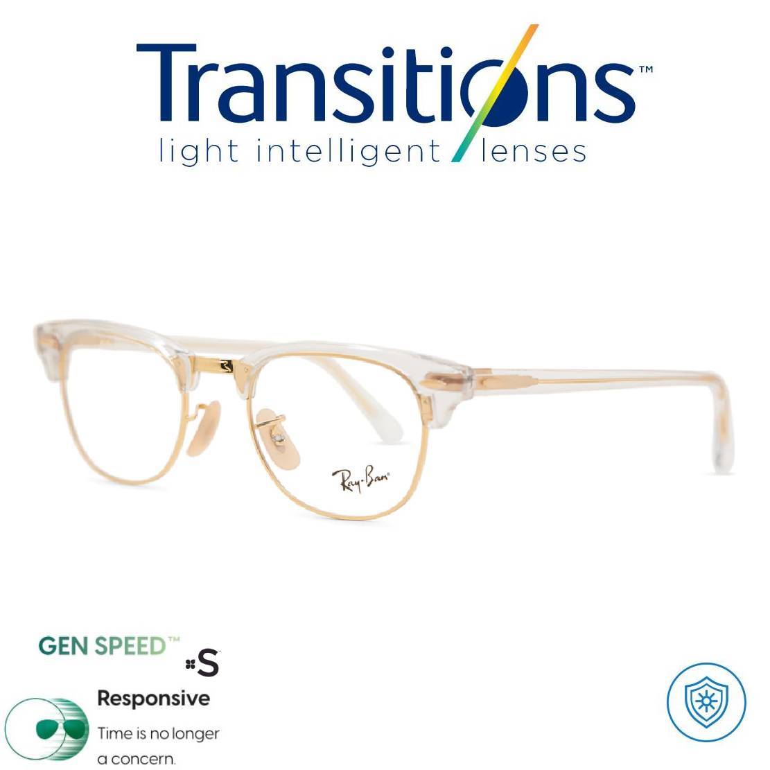 TRANSITIONS© GEN S® Anti/Blue Pro Formula Máximo+/- 3.00 SPEED© (Marco Incluido) Montura Óptica