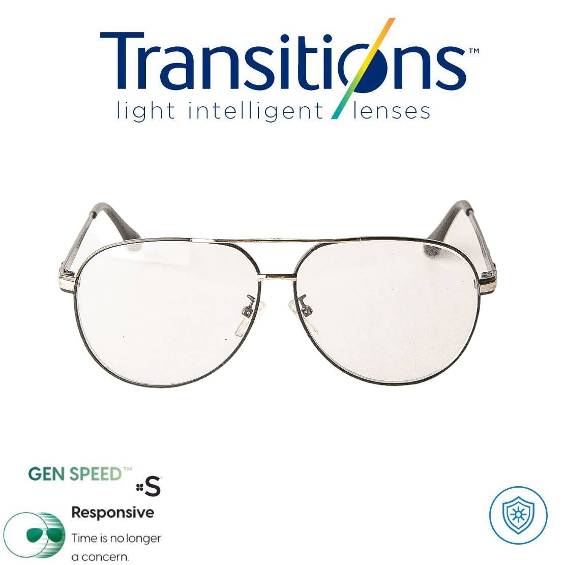 TRANSITIONS© GEN S® Anti/Blue Pro Formula Máximo+/- 3.00 SPEED© (Marco Importado Incluido) Montura Óptica