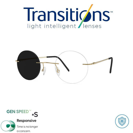 Gafas Óptica LENNON TITANIUM + TRANSITIONS© GEN S® Anti/Blue Pro Formula Máximo+/- 2.00 SPEED©