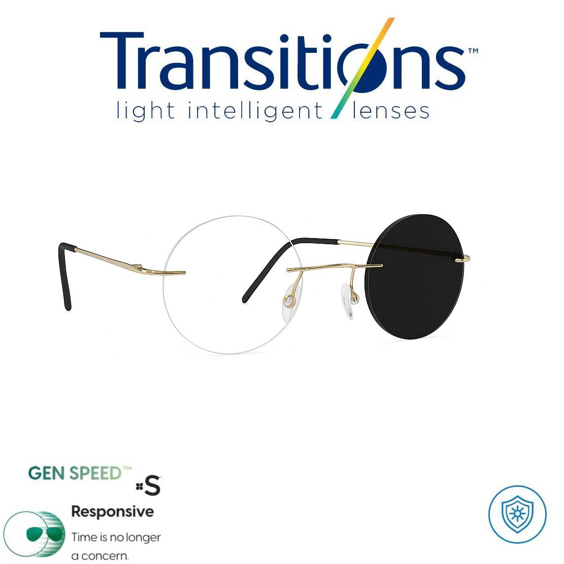 Gafas Óptica LENNON TITANIUM + TRANSITIONS© GEN S® Anti/Blue Pro Formula Máximo+/- 2.00 SPEED©