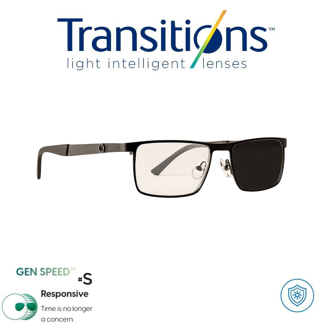 Gafas Clásicas + TRANSITIONS© GEN S® Anti/Blue Pro Formula Máximo+/- 3.00 SPEED©