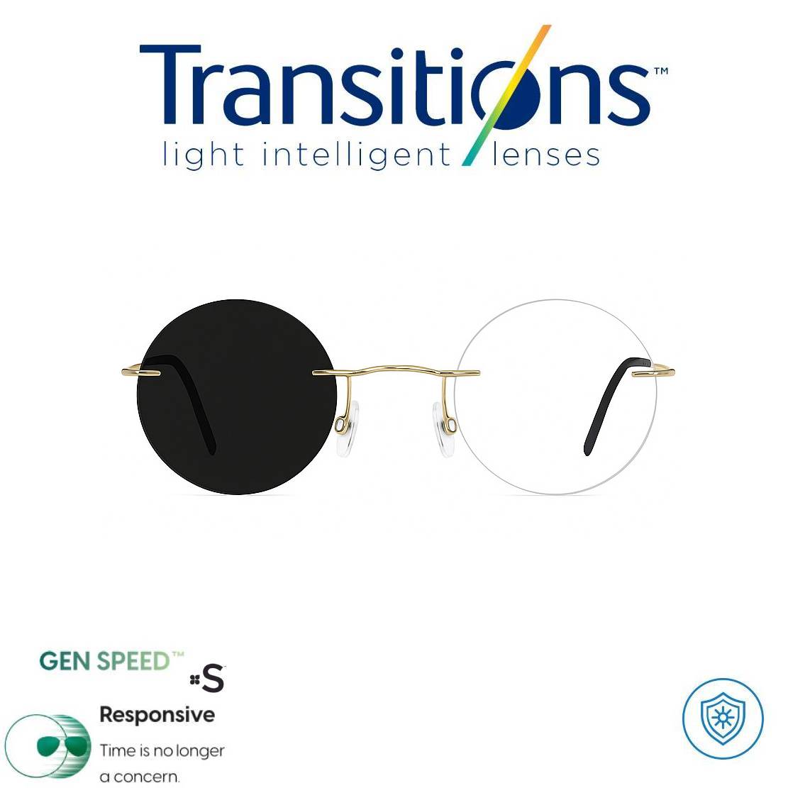 Gafas Óptica LENNON TITANIUM + TRANSITIONS© GEN S® Anti/Blue Pro Formula Máximo+/- 2.00 SPEED©