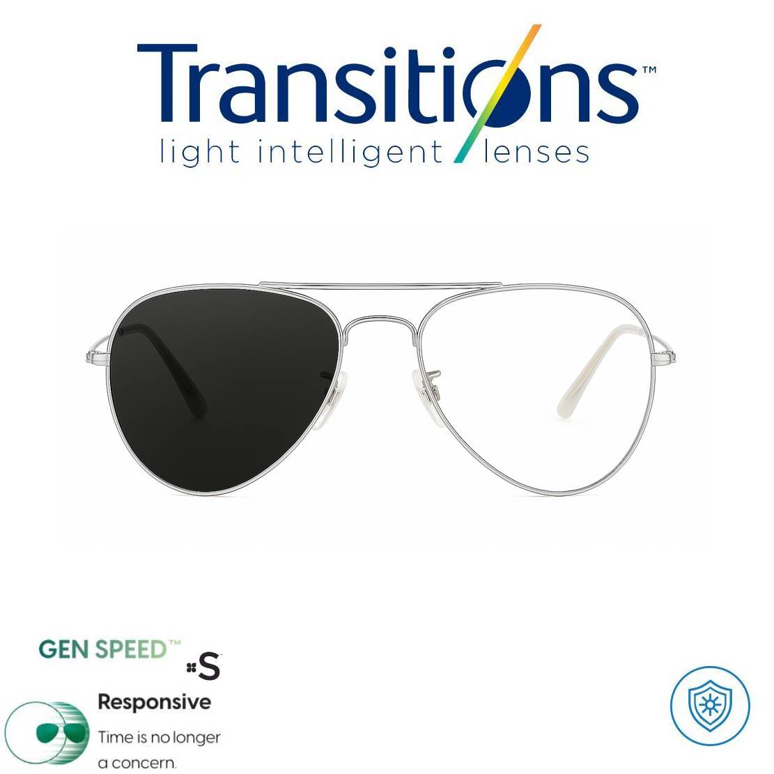 Gafas Óptica PILOT + TRANSITIONS© GEN S® Anti/Blue Pro Formula Máximo+/- 2.00 SPEED©