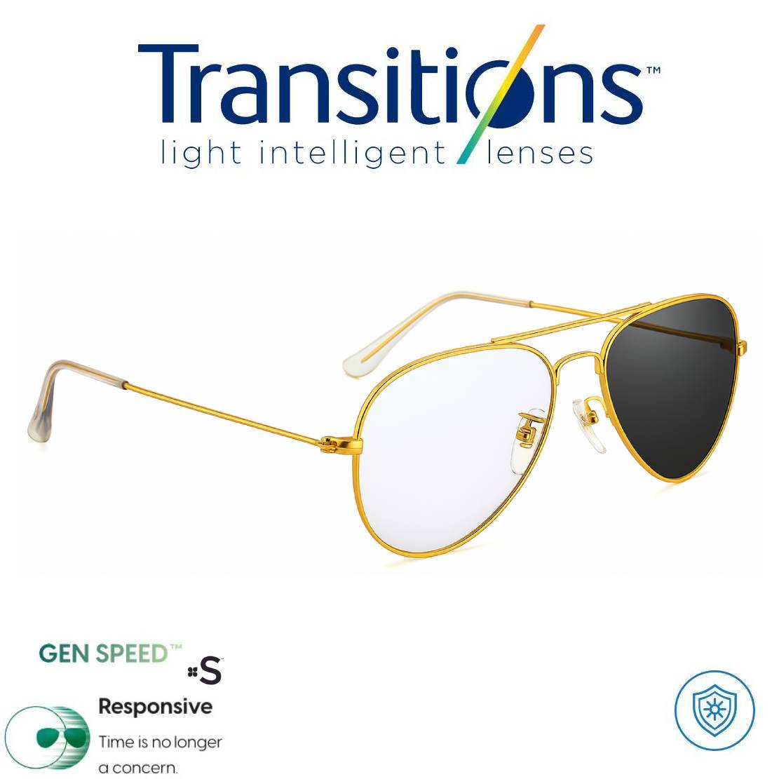 Gafas Óptica PILOT + TRANSITIONS© GEN S® Anti/Blue Pro Formula Máximo+/- 2.00 SPEED©