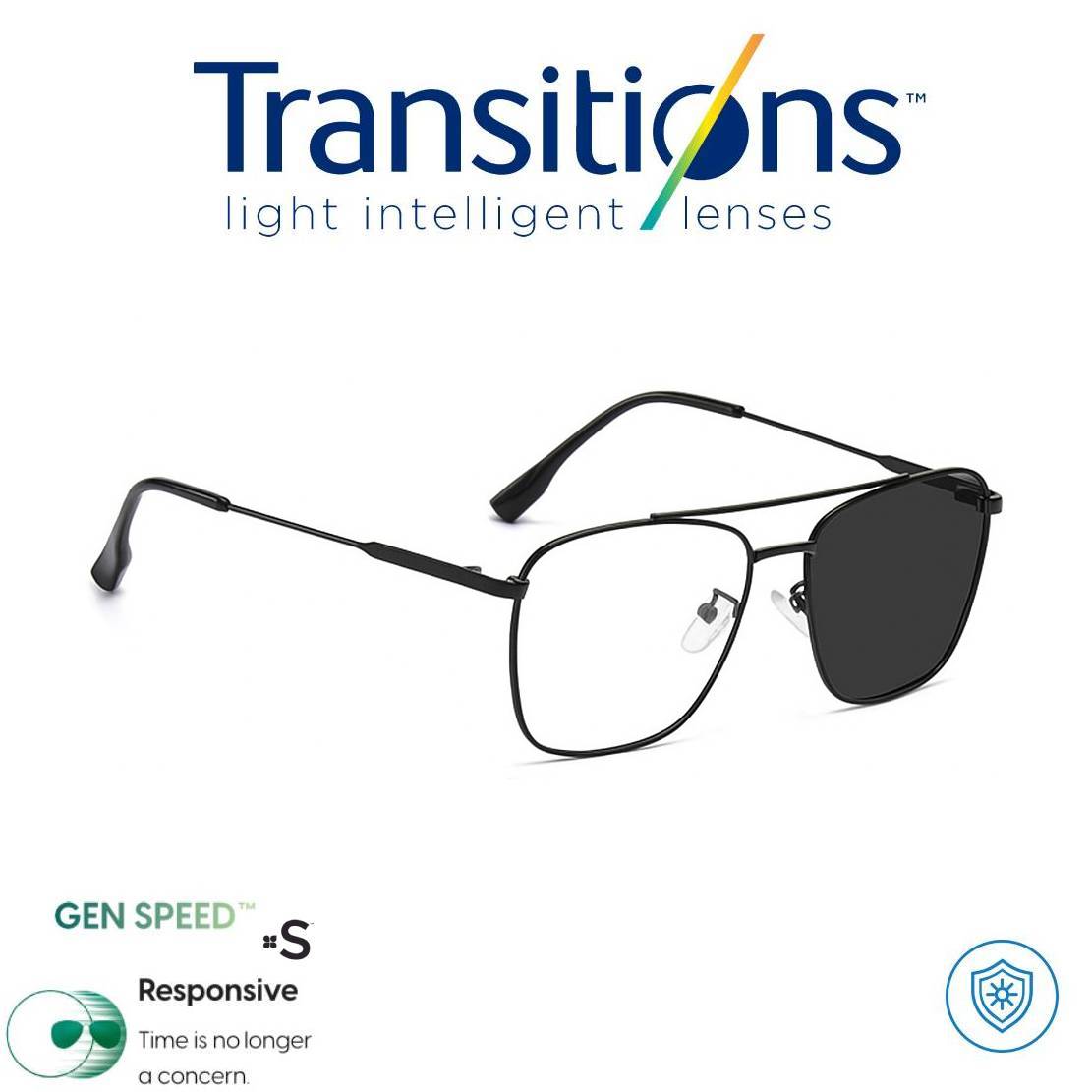 TRANSITIONS© GEN S® Anti/Blue Pro Formula Máximo+/- 3.00 SPEED© (Marco Importado Incluido) Montura Óptica