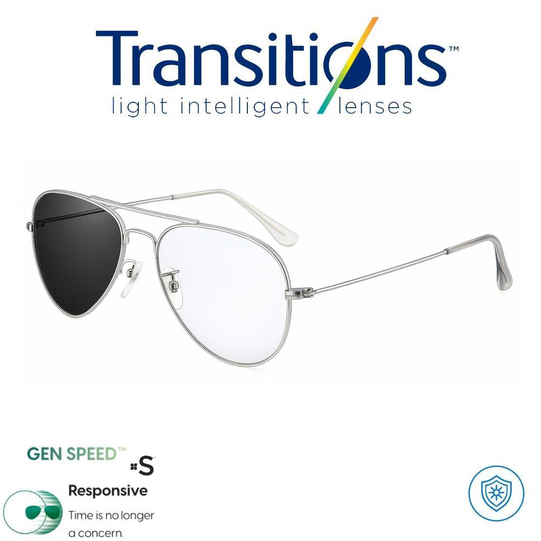 Gafas Óptica PILOT + TRANSITIONS© GEN S® Anti/Blue Pro Formula Máximo+/- 2.00 SPEED©